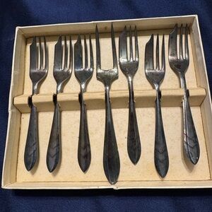 Vintage Six Piece Loxley Pastry Fork Setting